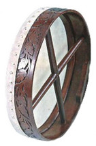 CP Brand New Bodhran Size 18&quot; Hand Carved Natural Brown Rosewood Free Beater - £64.53 GBP