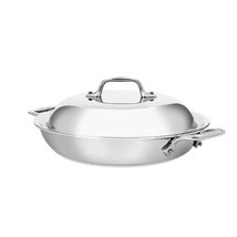 All-clad D3 Stainless 3-ply 10.5  Sear &amp; Serve Skillet with Domed Lid - £66.10 GBP
