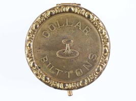 c1900 Gilt Metal Collar Buttons Trinket box - £74.07 GBP
