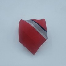 Buckingham Mens Tie Silk, Vintage Striped, 58 By 3 Inches, Red Grey Blue Silver - £8.75 GBP
