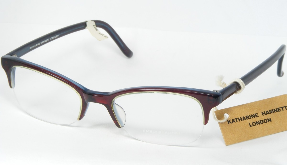KATHARINE HAMNETT LONDON KH571-6 BURGUNDY UNIQUE EYEGLASSES GLASSES 51-1... - $97.38