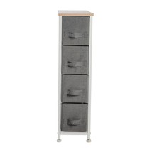 4 Tier Slim Vertical Storage Chest | Nightstand | Fabric Drawers | Sturd... - £54.72 GBP