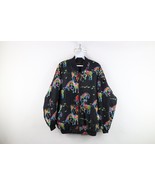 Vintage 90s Streetwear Womens Large Silk Rainbow Zebra Full Zip Bomber J... - $94.71 CAD