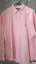 Mens 17-35 Ralph Lauren pink oxford dress casual shirt button down Yarmouth - $19.79