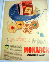1953 Color Ad Monarch Cookie Mix A New addition to the Family - $8.99
