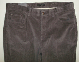 New Mens NWT $228 Saks Fifth Avenue Collection Corduroy Pants Gray 32 X 32 Tower - £180.20 GBP