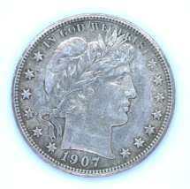 1907 50C Barber Half Dollar in AU Condition, Excellent Eye Appeal, Nice ... - $321.74