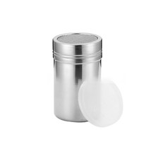 Big Stainless Steel Powder Sugar Shaker With Lid, Coffee Cocoa Fine Mesh Shaker  - $13.99