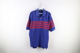 Vintage 90s Ralph Lauren Mens Size Large Faded Striped Collared Polo Shirt Blue - £31.80 GBP