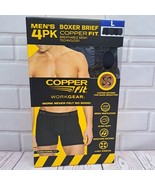 4pk Copper Fit Men's Performance Boxer Briefs Size Lrg Copper Infused Work Gear - $23.74