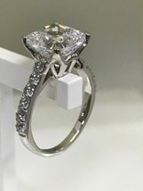 2.45Ct Cushion Cut Simulated Diamond White Gold Plated Engagement Ring in Size 6 - £110.07 GBP