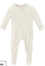 KICKEE PANTS UNISEX NATURAL BASIC COVERAL WITH ZIPPER SIZE: PREEMIE NWT - £15.79 GBP
