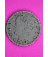 1883 No Cents V Liberty Nickel Scarce Semi Key Date Coin Free Shipping 0060 - $24.60 CAD