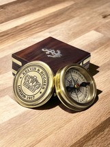 Kelvin &amp; Hughes Brass Compass with Wood Case Nautical Antique Gift For Son Love - £36.76 GBP