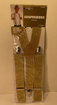 Gold Suspenders, Fits Adults &amp; Kids By Amscan New And Sealed - £7.87 GBP