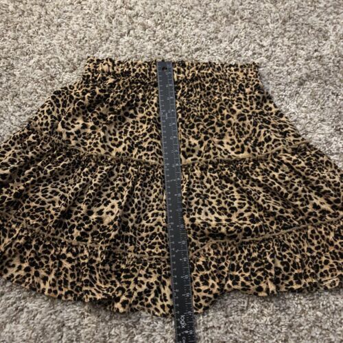 Entro Womens Size Small Animal Leopard print Tiered Elastic Waist Lined Skirt Item image 5