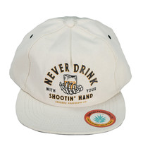 Shootin&#39; Hand Hat Outdoor Strapback Cap (Off White) - £44.05 GBP