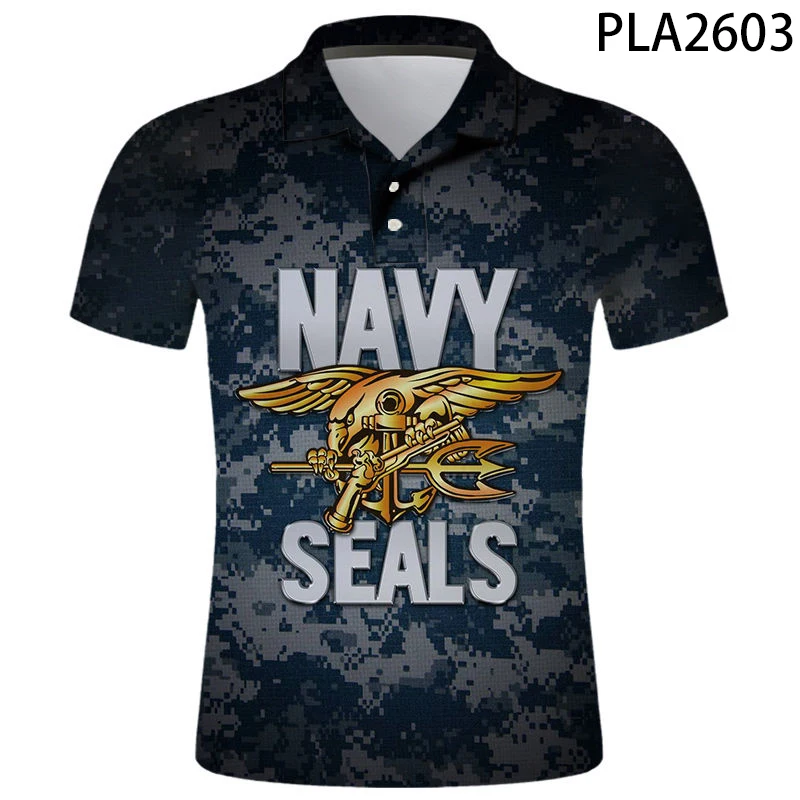 Sporting Short Sleeve Navy Seal 3D Printed Men Polo Shirt  Fashion Hombre Camisa - £19.24 GBP