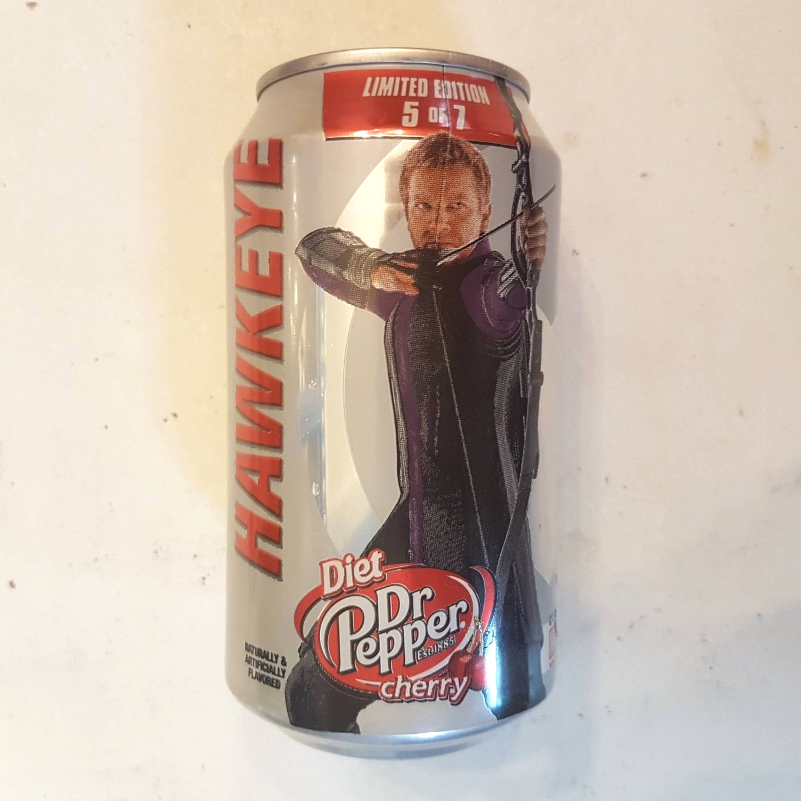 Avengers Age of Ultron Hawkeye Empty Can 2015 Dr Pepper Cherry Jeremy Renner 5/7 - $7.85