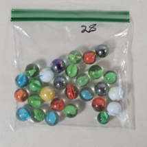 Lot of 28 Colorful Marbles Assorted Sizes and Styles  - £9.78 GBP