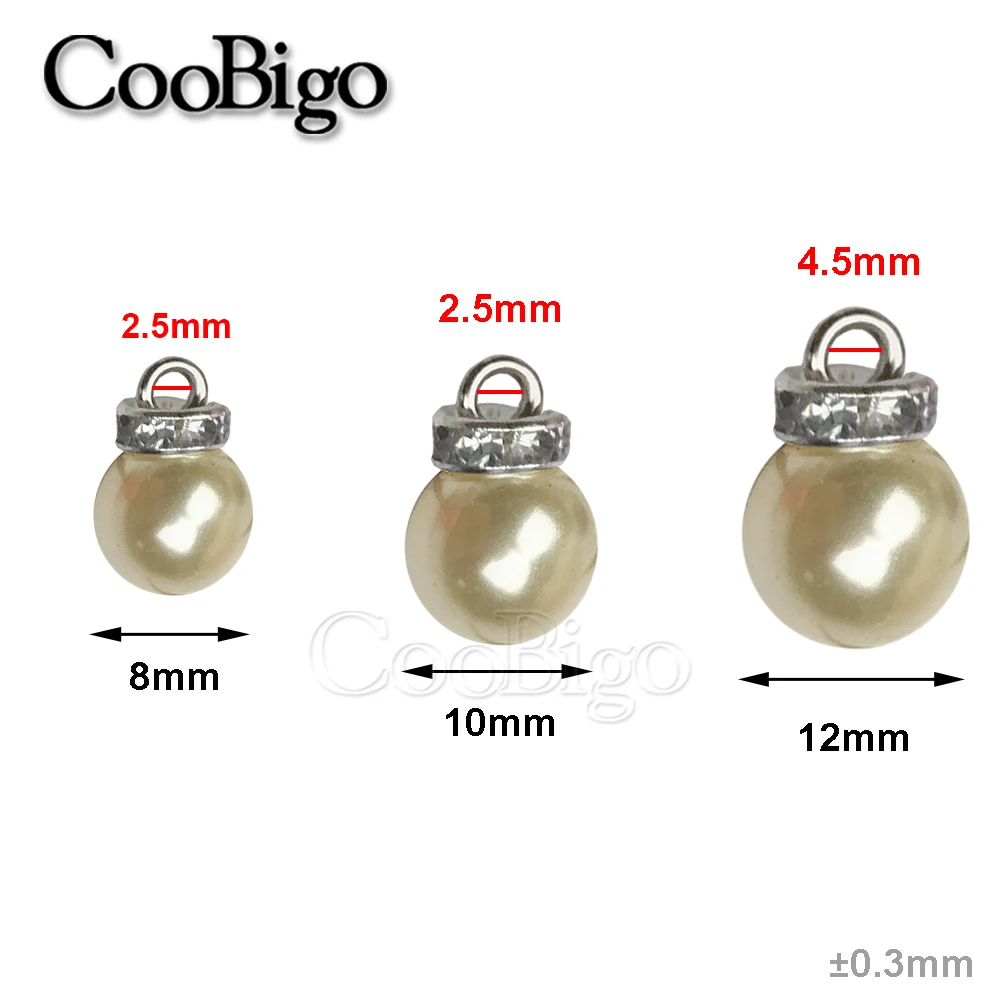 50pcs Imitated Pearl Bead Pendant Charm for Jewelry Making Necklace -8mm... - $3.58
