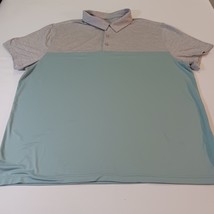 George 3-Button Men&#39;s Green &amp; Gray Polo Shirt Short Sleeve Collared 2XL ... - €11,35 EUR