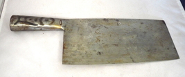 Vintage Japanese meat cleaver chef knife stainless steel kitchen butcher - $38.00