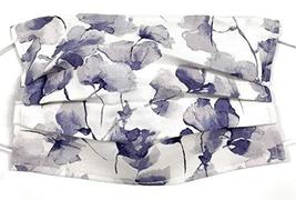 Pleated Purple Pansy Violet Face Mask, Floral Flower Garden Watercolor, 100% cot - £10.68 GBP