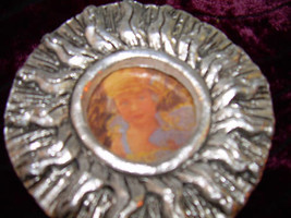 Miniature Art Deco Sun Silver Design Picture Frame By United Design Corp 1988 - £6.01 GBP