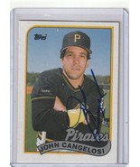 1989 Topps Baseball 592 John Cangelosi Signed Auto.  Pirates NM - £7.44 GBP