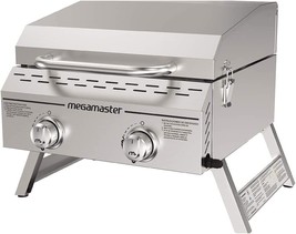 Megamaster 2-Burner Outdoor Tabletop Propane Gas Grill In Stainless Steel - £125.49 GBP