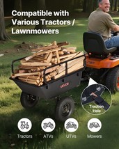 VEVOR Dump Trailer 500 lbs 10 Cu. Ft Tow Behind Plastic Garden ATV Trail... - $464.35 CAD