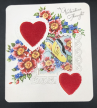 VTG 1952 DA Line Butterfly Floral Window Frame Popup Valentine Greeting Card - £9.70 GBP