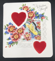 VTG 1952 DA Line Butterfly Floral Window Frame Popup Valentine Greeting ... - £9.72 GBP