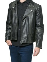 Men’s Motorcycle Cafe Racer Biker Jacket Genuine Real Lambskin Leather J... - $169.99
