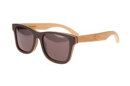 New Premium Wooden Polarized Cedar Ebony Sunglasses 55mm with Grey Lenses - $39.55