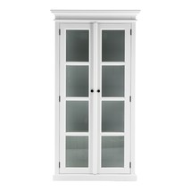 75&quot; White Wood and Glass Double Door Storage Cabinet - $2,620.17