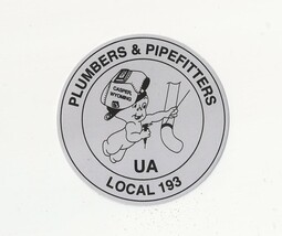 UA Local Casper Wyoming Local 193 PLUMBERS &amp; PIPEFITTERS Ghost 3" Sticker - $4.00