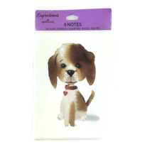 Hallmark Expressions Puppy Dog Blank Note Cards Brown and White Watercolor Style - £6.15 GBP