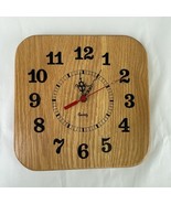 Vintage Otter Creek Solid Wood Block Wall Clock Quartz Square Blonde Tes... - €19,33 EUR