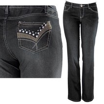 Yom Yom Black Junior Skinny Jeans Pants Studded Stitched Jewel Miss Bling me - £7.14 GBP