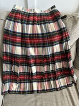 VTG WOMEN&#39;S KINLOCH ANDERSON Kilt Skirt WOOL CASHMERE TARTAN SCOTLAND Sz 10 - £22.93 GBP