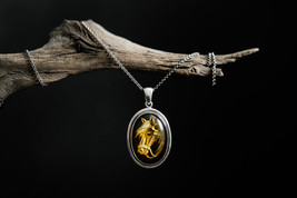 Amazing handcarved cameo pendant. Beautiful horse sculpture necklace. Genuine st - £137.06 GBP