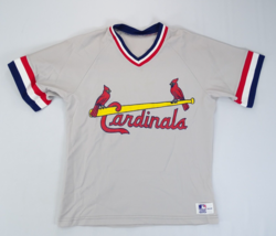 Vintage 80’s Sand Knit St. Louis Cardinals Jersey Shirt Size Medium USA Gray - £22.71 GBP