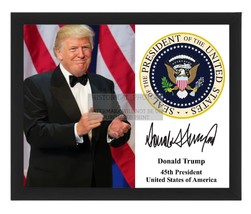 PRESIDENT DONALD TRUMP ARMED SERVICES BALL PRESIDENTIAL SEAL 8X10 FRAMED... - $19.99