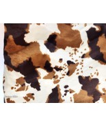 Cowhide Print Faux Fur Fleece Velour Fabric 3/4 yd x 56&quot; sewing &amp; quilting - $11.30