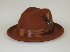 Men Bruno Capelo Hat Australian Wool Crushable Fedora Giovani UN125 Cognac Brown image 3