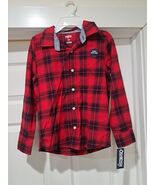 OshKosh B'Gosh Boys' Long Sleeve Woven Buttonfront Shirt Kids Size 8 Red... - $19.99