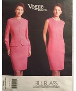 Vogue 1845 Bill Blass Misses&#39; Jacket &amp; Fitted, Jewel Neck Dress Size 14-... - $15.00