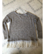 Atmosphere Womens Sweater Sz 12 UK Tan Loose Weave Lace Edge Pullover - £28.03 GBP